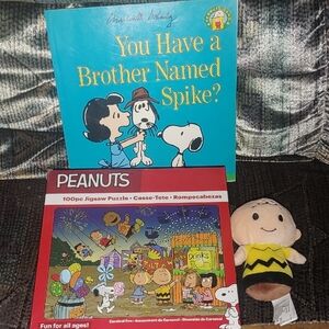Peanuts 100-Piece Jigsaw Puzzle and Plush with Book